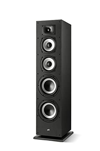 Polk Audio Monitor XT70 Large Tower Speaker - Hi-Res Audio Certified,Dolby Atmos & DTS:X Compatible, 1' Tweeter, (2) 6.5'Dynamically Balanced Woofers, (2) 8' Passive Radiators,(Single, Midnight Black)