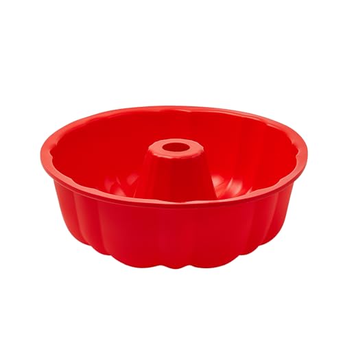 silicone bundt cake pan, silicone Cake Molds, Bakeware Non Stick 10 inch bundt Pan for Jello,Gelatin,cake, Silicone Baking Molds for Cakes, Round Baking Pan (1 pcak
