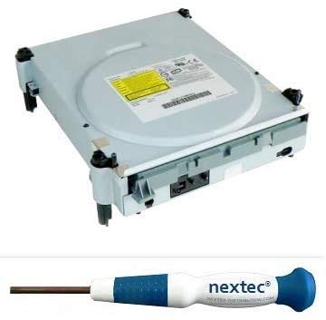 nextec Microsoft Xbox 360 Disc Drive Replacement/Xbox 360 DVD Drive Phillips BenQ (VAD6038) with Laser (HOP-141X) T10 Screwdriver