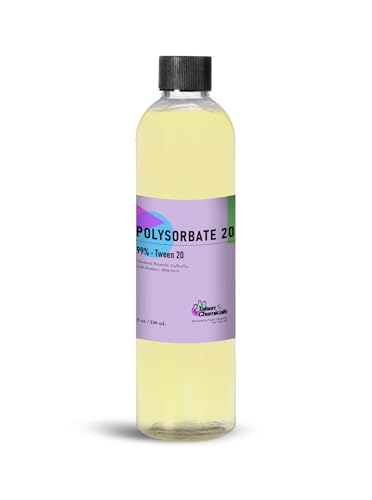 Polysorbate 20 Cosmetic Grade (236 mL / 8 Ounce) Liquid Solubilizer and Emulsifier for Oil-in-Water Tween 20 Humectant for Skin Care Products by Talsen Chemicals