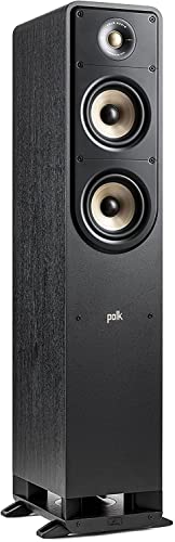 Polk Audio Signature Elite ES50 Tower Speaker - Hi-Res Audio Certified and Dolby Atmos & DTS:X Compatible, 1' Tweeter & (2) 5.25' Woofers, Power Port Technology for Effortless Bass, Stunning Black