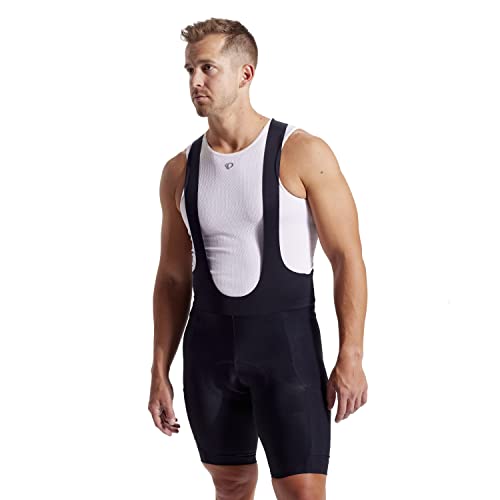 PEARL IZUMI Men's 10.5' Expedition Bib Shorts, Silicone Cuffs & Thigh Cargo Pockets, Black, Large