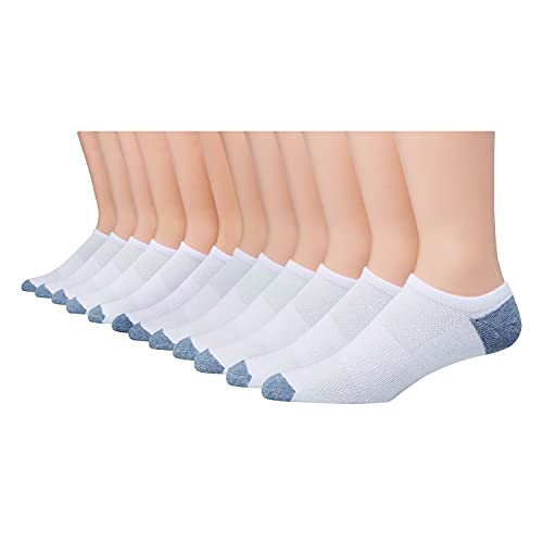 Hanes mens X-temp Lightweight No Show Socks, 12-pair Pack Casual Sock, White, 6 12 US