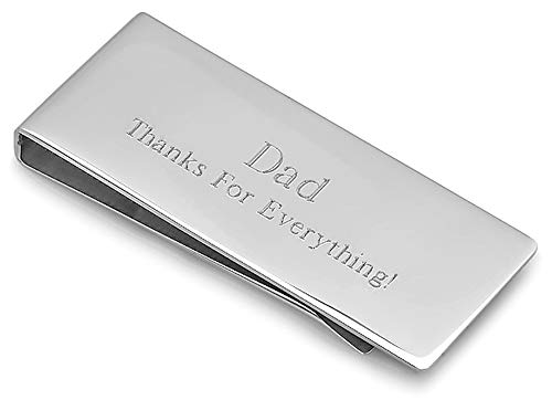 Polished Silver French Fold Money Clip with Free Custom Engraving | Custom Engraved Silver Plated Money Clip