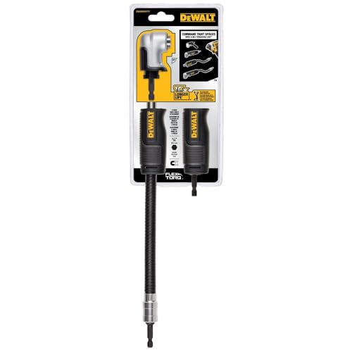 DEWALT Right Angle Drill Adaptor, FlexTorq, 4-in-1 System, Compact, Straight Flexible Shaft, 12-Inch (DWAMRASETFT)