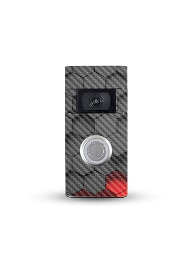 MightySkins Carbon Fiber Skin Compatible with Ring Video Doorbell (2nd Generation) - Two-Tone Hex | Protective, Durable Textured Carbon Fiber Finish | Easy to Apply