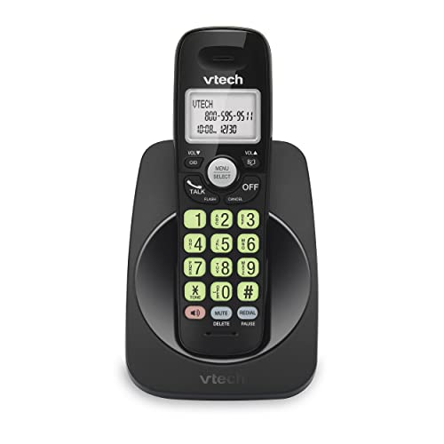 VTech VG101-11 DECT 6.0 Cordless Phone for Home, Blue-White Backlit Display & Big Buttons, Full Duplex Speakerphone, Caller ID/Call Waiting, Easy Wall Mount, Reliable 1000 ft Range (Black)