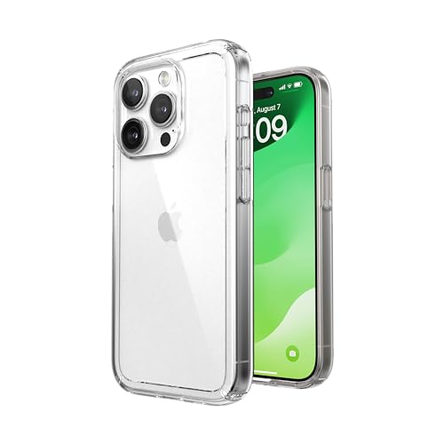 Speck Clear iPhone 15 Pro Case - Slim, Drop Protection - Scratch Resistant, Anti-Yellowing, 6.1 Inch Phone Case - GemShell Clear