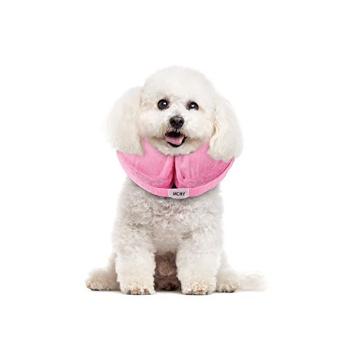 MCHY Inflatable Dog Cone,Adjustable Recovery Collar for Dogs After Surgery,Prevent from Biting & Scratching,Not Block Vision（Pink S）