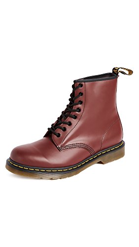 Dr. Martens 1460 Smooth Leather 8 Eye Boot, Cherry Red, 11 Women/10 Men
