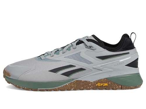 Reebok Unisex Adult Nano X3 Adventure Sneaker, Pure Grey 4/Black/Trek Green, 12 Women/10.5 Men US