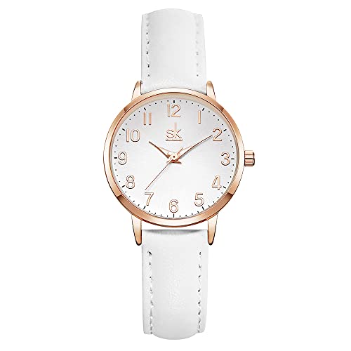 SHENGKE Women Watches Leather Band Luxury Quartz Watches Girls Ladies Wristwatch Relogio Feminino