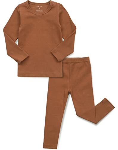AVAUMA Baby Boys Girls Pajama Set Kids Toddler Snug fit Basic Cotton Sleepwear pjs for Daily (Camel-1 X-Large)