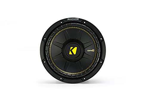 KICKER 44CWCS104 10-Inch (25.4cm) CompC Subwoofer|250 Watts RMS|500 Watts Peak|4-Ohm Single Voice Coil|Legendary Sound Quality & Durability|Car,Truck,SUV,Van,RV