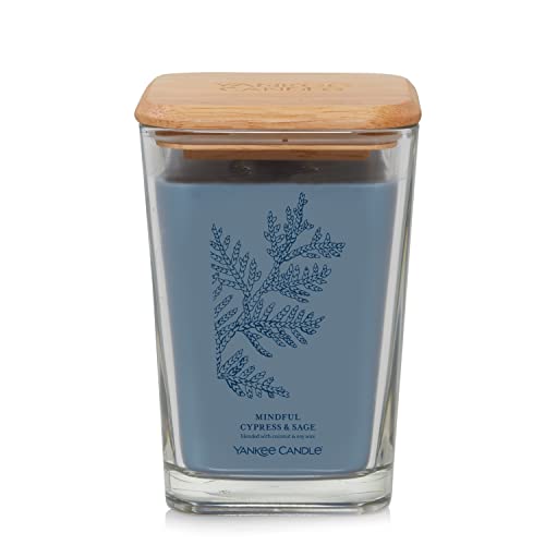 Yankee Candle Mindful Cypress & Sage Well Living Collection Large Square Candle, 19.5 oz.