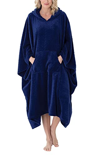 PajamaGram Women's Wearable Throw Bathrobe, Twilight, Onesize
