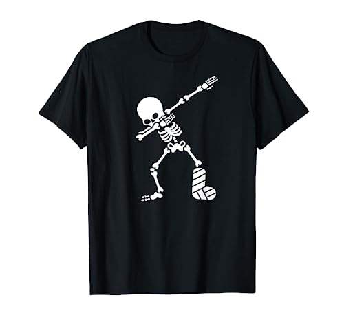 Dab dabbing broken leg plaster cast skeleton accident Tshirt