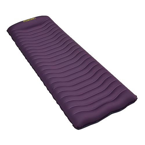 Lightspeed Outdoors The Cradle Curved Air Mat, Inflatable Sleeping Pad, Eggplant