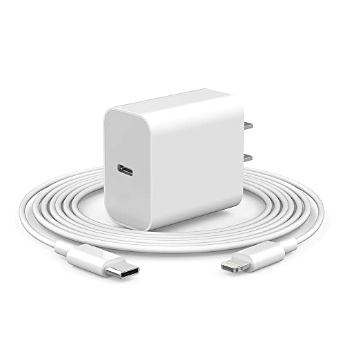 Fast Charger i.Phone [MFi Certified] 1 Pack 20W PD USB C Wall Fast Charger Adapter with 1 Pack 6FT Type C to Ligh.tning Cable Compatible with i.Phone 14 Plus 14 13 12 11 Pro Max Mini XS XR X Pad
