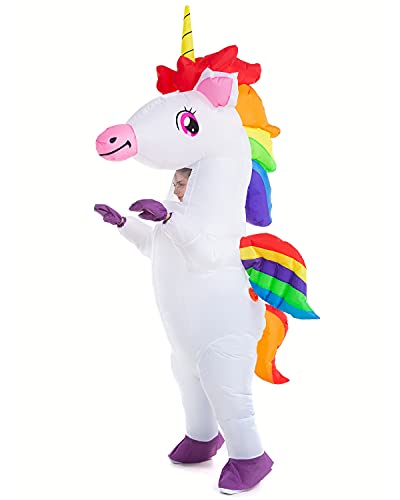 HSCTEK Inflatable Unicorn Costume Adult, Blow Up Unicorn Costume Women, Inflatable Halloween Costume Men