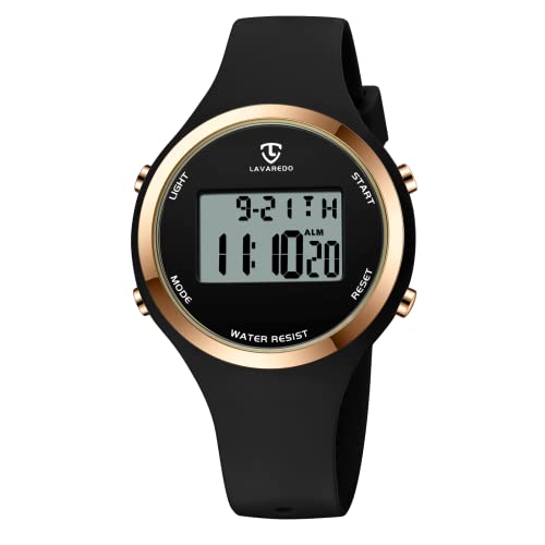 L LAVAREDO Watches for Women 3ATM Waterproof Outdoor Digital Sport Watches Stopwatch Wrist Watch with Alarm Clock, Gifts for Women/Girls
