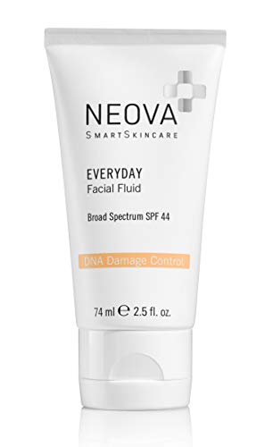 NEOVA SmartSkincare Facial Sunscreen Everyday Facial Fluid 2.5 fl. Oz. | Broad Spectrum SPF 44 Hybrid Sun Defense | Oil Free & Non Comdogenic
