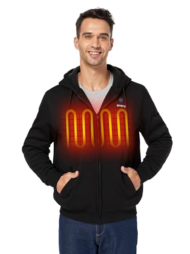 ORORO Heated Hoodie with Battery Pack (Large, Black)