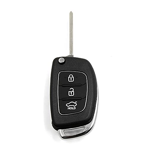 uxcell 3 Buttons Flip Folding Uncut Key Shell Remote Control Fob Clicker Case Replacement for Hyundai Santa Fe 2013 2015