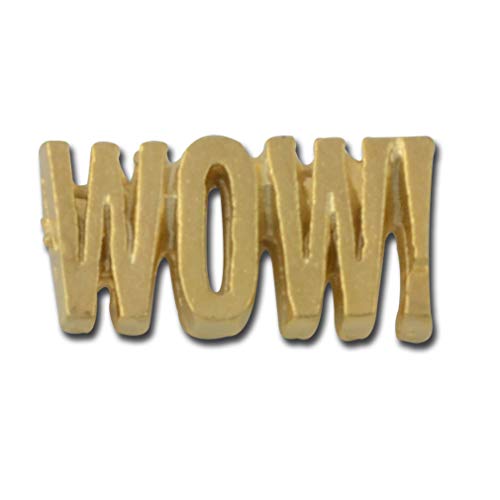 StockPins Wow Lapel Pin - Gold Appreciation Pins and Awards Pins for Students and Employees, Encouragement Pin for Backpack Pins and Hat Pins, Recognition Pins for Men and Women