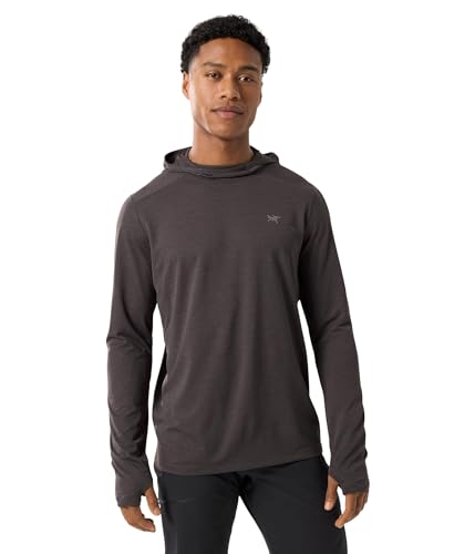 Arc'teryx Cormac Hoody Men's | UPF 40+ Hoody for High-Output Activities | Black Heather, Large