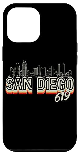 iPhone 15 Pro Max San Diego City Skyline 619 State of California Vintage Retro Case