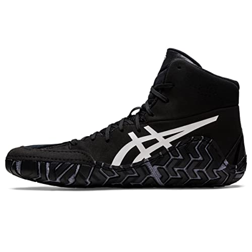ASICS Men's AGGRESSOR 5 Wrestling Shoes, 11, BLACK/WHITE