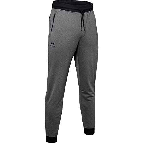 Under Armour mens Sportstyle Tricot Joggers , Carbon Heather (090)/Black , Large