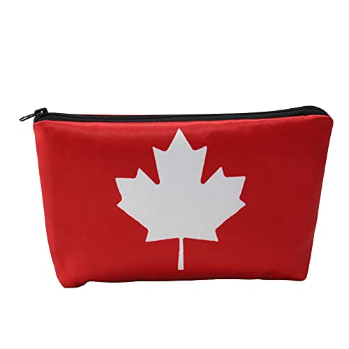 LEVLO Canada Pride Cosmetic Bag Canada Vintage Style Gift Retro Canadian Maple Leaf Makeup Zipper Pouch Bag (Canada Maple Leaf)