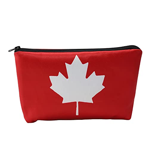 LEVLO Canada Pride Cosmetic Bag Canada Vintage Style Gift Retro Canadian Maple Leaf Makeup Zipper Pouch Bag (Canada Maple Leaf)