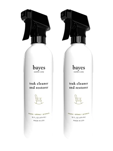 Bayes High Performance Teak Cleaner & Restorer - Cleans, Shines, and Protects - Maintains Fine Teak and Restores Neglected Teak - 16 oz, 2 Pack