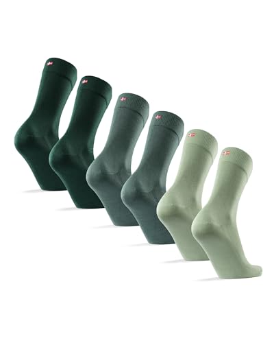 DANISH ENDURANCE 3 Pack Bamboo Viscose Socks, Soft & Breathable for Men & Women, Multicolor 3 Pairs (1 x light green, 1 x medium green, 1 x dark green), US Women 8-10 // US Men 6.5-8.5