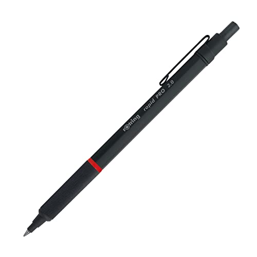 Rotring Rapid Pro Mechanical Pencil HB 2.0 mm Lead Propelling Pencil Reduced Lead Breakage Matte Black Full-Metal Barrel