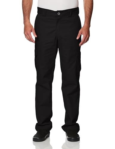 Dickies mens Regular Straight Stretch Twill Cargo work utility pants, Black, 36W x 30L US