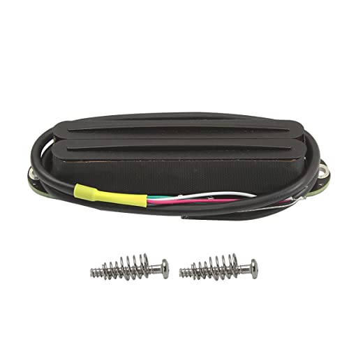 FLEOR Dual Hot Rail Humbucker Single-Coil-Sized Guitar Humbucker Pickup(12-13K) Full Black Fit Fender Strat Squier Tele Electric Guitar
