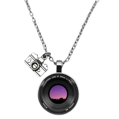 925 Sterling Silver Photographer Camera Necklace For Women And Men - Camera Lens Pendant Necklace Cadena Con Camara Necklace Camera Charm Jewelry Gifts Film Necklace For Men And Women (Silver 6)