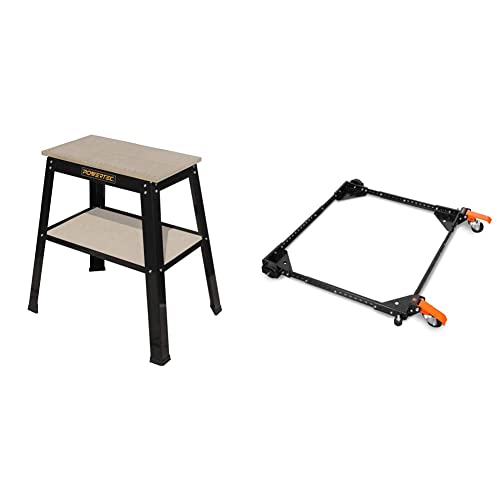 POWERTEC UT1002 Universal Tool Stand & WEN MB500 Heavy Duty 500-Pound Capacity Universal Mobile Base for Tools and Machines