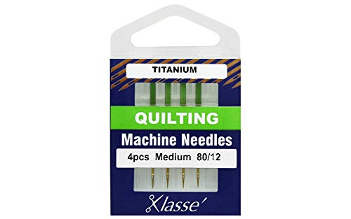 Klasse Titanium Quilting Needles, Size 80/12, 1 Pack, 4pcs, AA5106.T