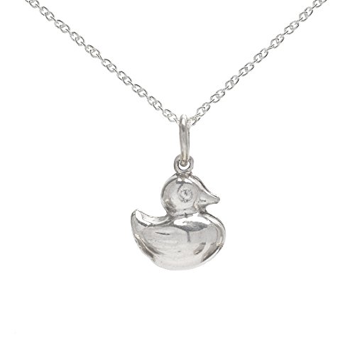 Sterling Silver Duck Pendant Necklace, 18'