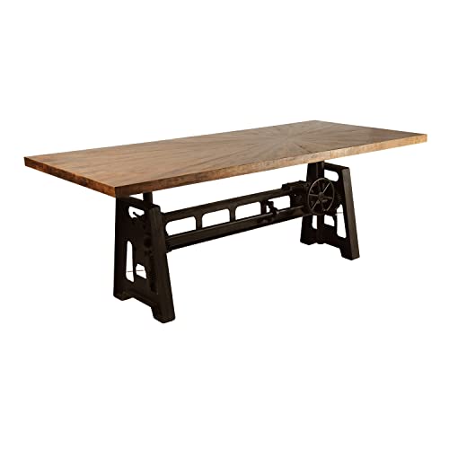 Coast to Coast Del Sol Brown Adjustable Height Crank Dining Table, 84 x 42 x 36
