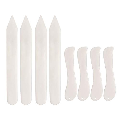 8 PCS Bone Folder Tool, Plastic Bone Folder Paper Creaser Set Scoring Tool for Paper Crafts Book-Binding Card Making and Office Supplies for DIY Handmade Leather Burnishing Bookbinding Books Cards
