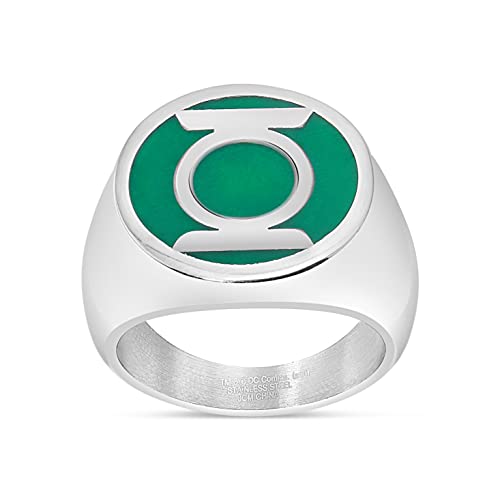 DC Comics Justice League Green Lantern Logo Ring, Stainless Steel, s. 9