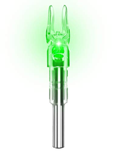 XHYCKJ 6PCS S Led Lighted Nocks for Arrows with .244' Inside Diameter,Screwdriver Included (A-Green)