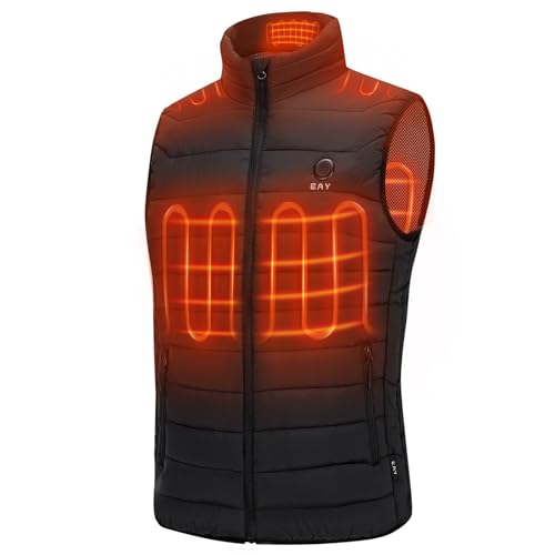 EAY Men's Heated Vest with Battery Pack Included 7.4V, Lightweight Rechargeable Warming Electric Heated Vest for Men