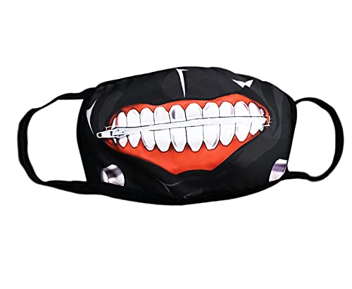 PonPom Tokyo Ghoul Anime Face Props, Zipper Mouth Cover, Cosplay Props for Adult (Tokyo)